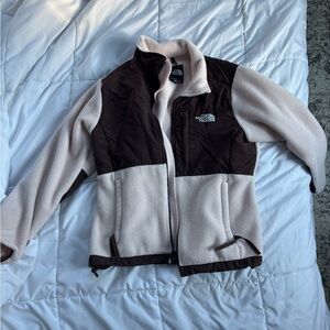 The North Face Dark Brown and pink Fleece Jacket
